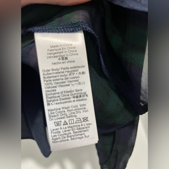 J crew Chiffon shirred-waist top in Black Watch tartan in
Cooper Green Blue sz 0 - Picture 12 of 12
